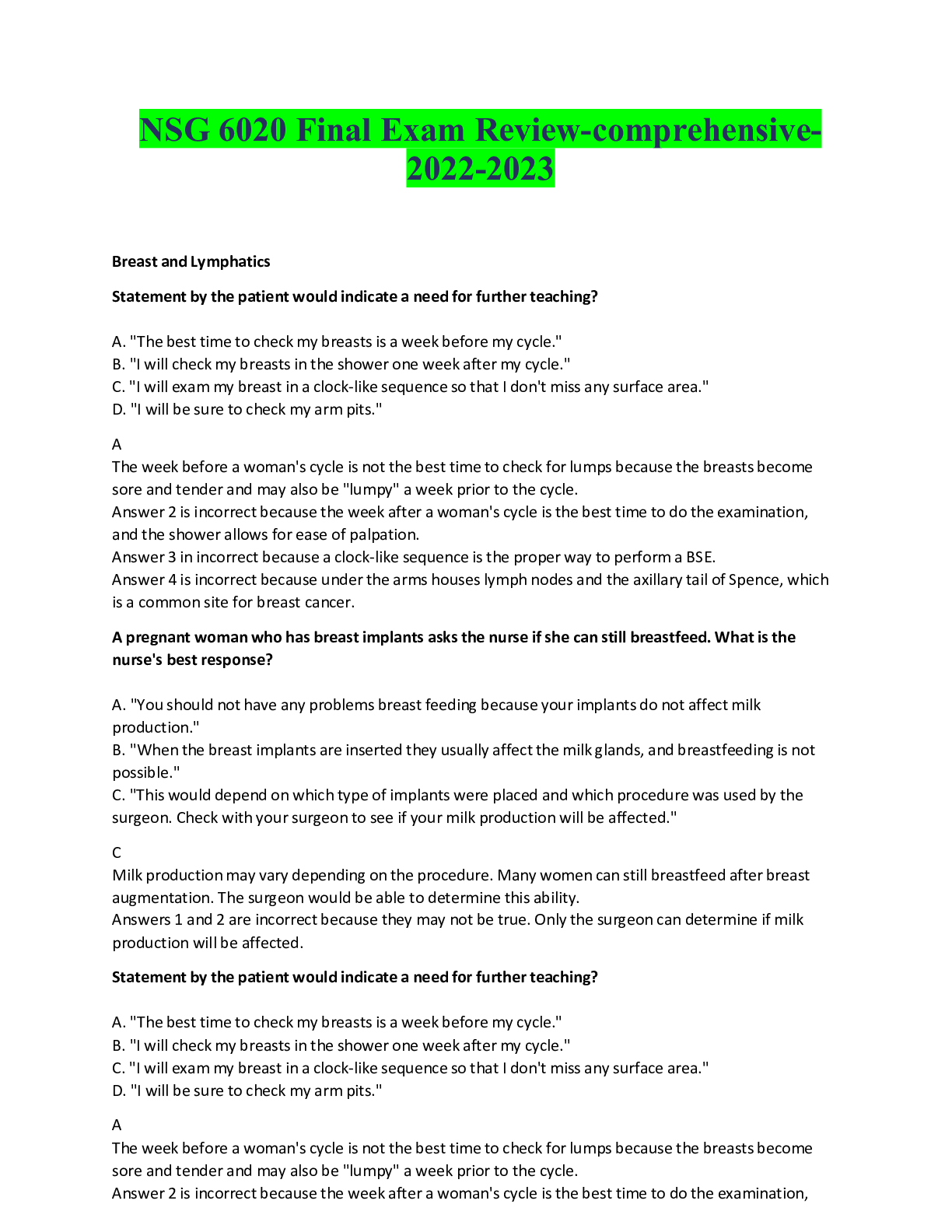 Preview image for NSG 6020 Final Exam Review-comprehensive-2022-2023